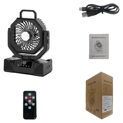 Produktbild von Ventilator, Wiederaufladbarer Akku, Fernbedienung, Schwarzer Stil
