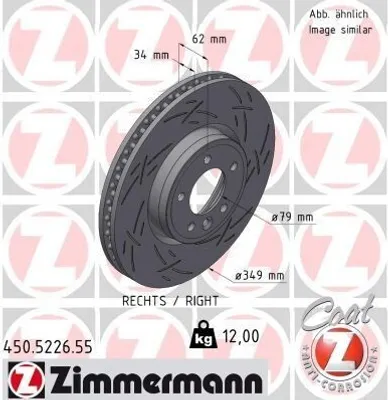Produktbild von ZIMMERMANN Bremsscheibe Vorne Rechts für LAND ROVER Range Rover Sport (L494) 349mm 450.5226.55