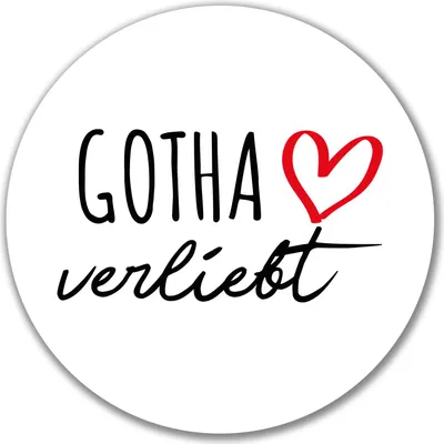 Produktbild von Huuraa Aufkleber Gotha verliebt 10cm rund Sticker Geschenkidee