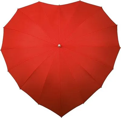 Image de Parapluie droit Unyqoos® avec motif cœur, tissu de 80 cm, rouge