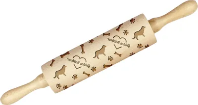 Produktbild von Golden Retriever - Nudelholz mit Hund, Verzieren von Keksen mit einem Nudelholz in Mustern, Geschenk für den Keramiker der Marke Art-Dog