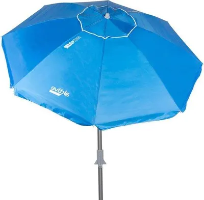 Produktbild von Famanu Sonnenschirm faltbar neigbar blau Ø 220 cm mit UV-Schutz 50 - winddicht und als Windschutz für den Strand