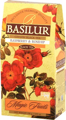 Obrázok produktu pre BASILUR Ceylon: Čierny čaj s prídavkom papáje, divokej ruže, malín, nechtíkov, chryzantém a arómou malín. 100 g