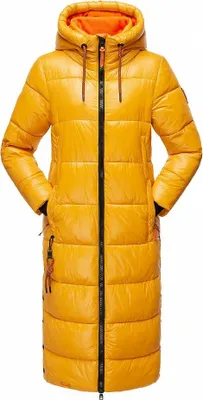 Produktbild von Navahoo Damen Winterjacke Langer Parka Warm Stepp Mantel Kapuze Schmuseengel Gelb Gr. 34 - XS