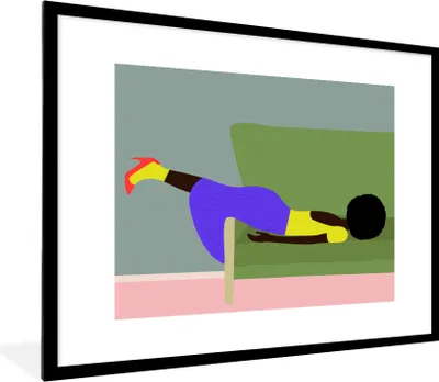 Produktbild von MuchoWow® Gerahmtes Poster Frau - Minimalismus - Design 80x60 cm - Poster mit Schwarzem Bilderrahmen Wandposter Rahmen Foto Bilder - Schlafzimmer-Dekorationen - Fotoposter