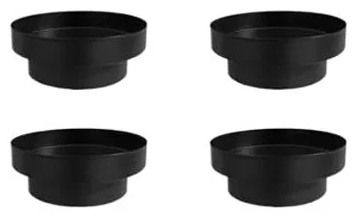 4 Adventskranz-Kerzenhalter, 8 cm, Schwarz, für Kerzenlicht