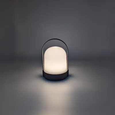 Produktbild von LED Outdoor Tischlampe 21 cm IP44 batteriebetrieben warmweiß mit Tragegriff