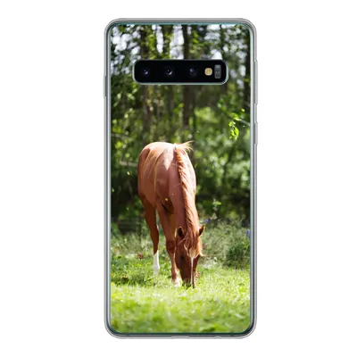 Produktbild von MuchoWow® Handyhülle Schutzhülle Hülle für Samsung Galaxy S10 Pferd - Blumen - Licht Silikon Softcase Handy Hülle - Handytasche