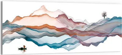 Produktbild von DEQORI Glasbild Echtglas 125x50 cm 'Berglandschaft' Wandbild Bild modern Deko