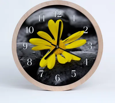 Produktbild von Holzuhr 20fi cm wanduhr - Natur Blume
