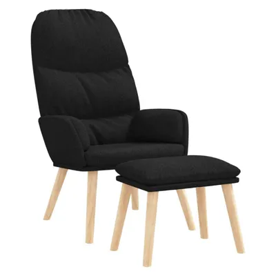 Immagine prodotto di vidaXL Poltrona relax con sgabello in tessuto nero