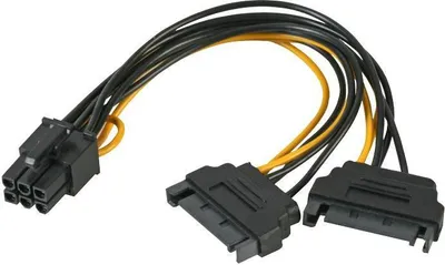 Produktbild von AKASA - 2x SATA-Stromstecker auf PCI-Ex 6-Pin-Stecker, 15 cm