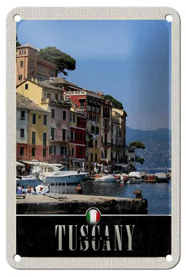 Produktbild von Blechschild Reise 12x18cm Toskana Italien Hafen Meer Dekoration