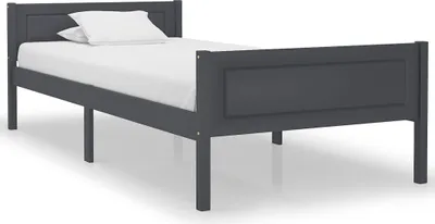 Zdjęcie produktu dla Rama łóżka z litego drewna sosnowego, szara, 100 x 200 cm