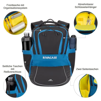 Produktbild von Riva NB Rucksack Mercantour    15.6" 20L  schwarz/blau 5225