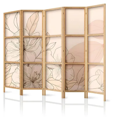 Produktbild von framed concept - Paravent Raumteiler aus Holz 225x172 cm, 5-teilig, einseitig, im orientalischen Stil