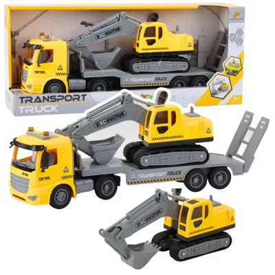 Immagine prodotto di Camion carro attrezzi Escavatore cingolato Luci mobili Suoni Giallo