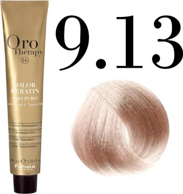 Obrázek produktu pro Fanola Oro Therapy 9.13 Very Light Blonde Beige, Blonďatá, Very Light Blonde Beige, Ženy, 100 ml, Všechny vlasy, Zachovávající barvu, Dlouhotrvající, Lesklý, Změkčující