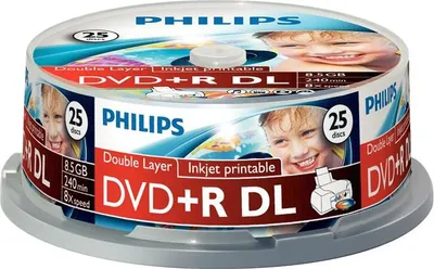 Produktbild von Philips DR8I8B25F/00 1x25 Philips DVD+R 8,5GB DL 8x IW SP