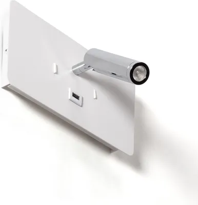 Produktbild von LED Wandleuchte mit Leselicht 8W Metall mit USB Anschluss Rossey Weiß