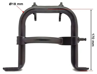 Obrázok produktu pre Stojánok IGM, model N, 170 mm, čierna farba, určený pre motocykle Puch Maxi E50 a Puch Maxi S E50