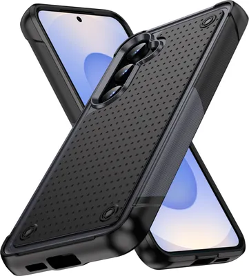 Image de Etui pour Samsung Galaxy S25+, étui antichoc hybride PC dur et TPU souple Gris Noir
