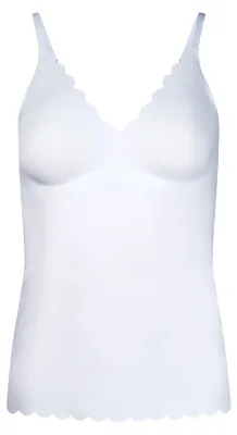 Produktbild von SKINY Damen Spaghetti-Shirt - Sensation, Top, V-Ausschnitt, Pads, Mikrofaser Weiß XL