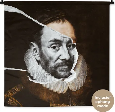 Produktbild von MuchoWow® Wandteppich Wandbehang Wilhelm von Oranien - Alte Meister - Adriaen Thomasz 90x90 cm Tapisserie Dekoration Wandtuch - Wandaufhänger