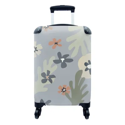 Produktbild von MuchoWow® Koffer Handgepäck Trolley Rollkoffer Kleine Reisekoffer mit 4 Rollen - Pastell - Blumen - Blau - Cabin Size < 55x40x23 cm & 55x40x20 cm - Fotokoffer - Kabinenkoffer - Boardgepäck - Reise-Box - Reisekoffer - Reisegepäck - Koffer mit Bild - Trolley für Kinder