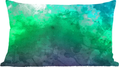 Produktbild von MuchoWow® Zierkissen Sofakissen Wohnzimmer Dekokissen 50x30 cm Aquarell - Blau - Grün - Wohnzimmerdekoration - Polster mit Photo