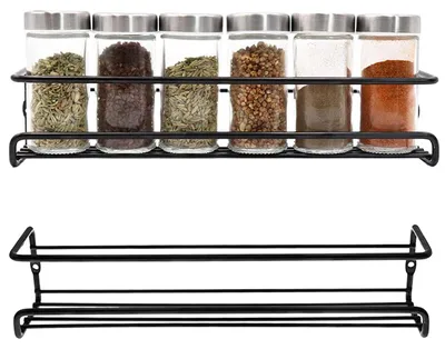 Kräuterregal-Set 2er-Pack, hängend, Metall, schwarz, 29x6,5x6,5 cm