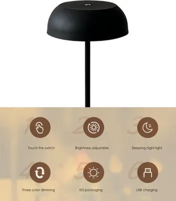 Produktbild von Moderne tragbare Tischlampe, Nachttisch-Touch-Lampe, dekorative Weinflaschenlampe, 3 Farben, dimmbare Helligkeit, Tischleuchte, wiederaufladbar über USB