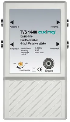Produktbild von AXING CATV-Verteilverstärker TVS 14-00 4fach f.kleine CATV-Netze