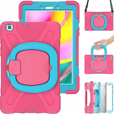 Obrázok produktu pre Puzdro pre Samsung Tab A 8,0" T290 T295 so stojanom a popruhom cez rameno Ružová