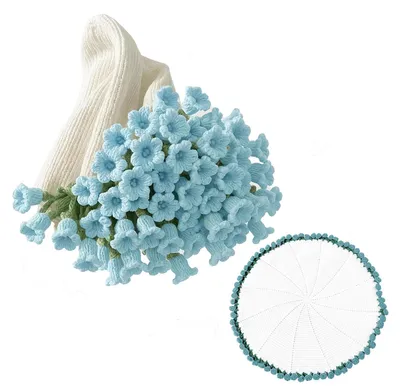 Imagen del producto de Manta con diseño de rosas hechas a mano - Suave y ligera - Azul - 80 cm