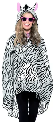 Produktbild von Zebra Poncho - Karnevalskostüm Damen Fasching