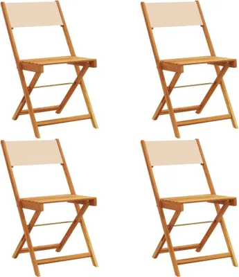 Produktbild von vidaXL Gartenstühle 4 Stk. Klappbar Beige Stoff und Massivholz