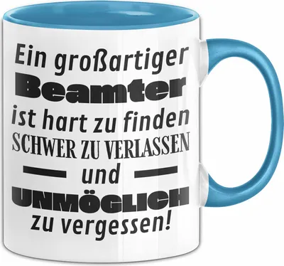 Produktbild von Beamter Abschied Geschenk Tasse Abschiedsgeschenk für Beamter Hart Zu Finden Schwer Zu Verlassen (Blau)