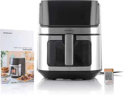 Obrázek produktu pro Fritovací trouba s horkým vzduchem – fritéza – zdravé vaření – průhledné okénko – 6,5 litru – černá barva