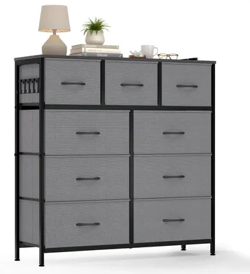 Image de Solidchoice - Commode avec 9 tiroirs - Meuble de rangement pour chambre et salon