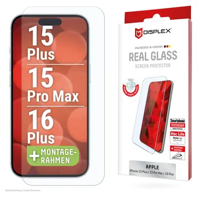 Zdjęcie produktu dla Displex 02013, Apple, iPhone 15 Plus/15 Pro Max/16 Plus, Aplikacja na sucho, Odporny na brud, Odporny na uderzenia, Odporny na zadrapania, Przezroczysty, 1 szt.