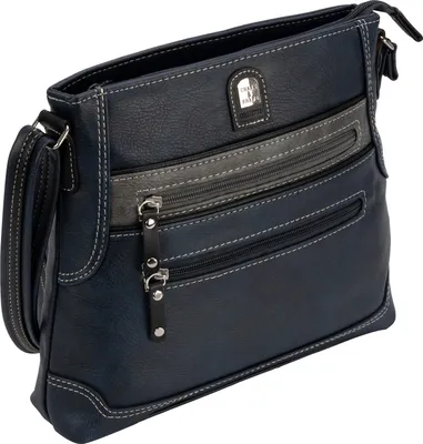 Produktbild von Damen Tasche Schultertasche Henkeltasche Handtasche Leder Optik BLAU (15100)