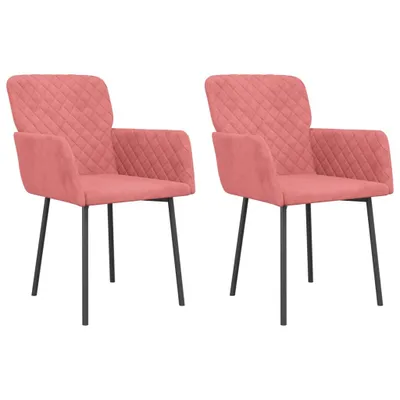 Image de Chaises à manger lot de 2 Rose Velours