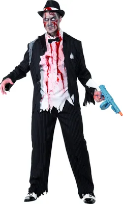 Produktbild von Zombie Gangster Kostüm - für Halloween Fasching Größe: M