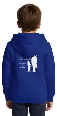 Produktbild von Spreadshirt Mir Reichts Ich Geh Reiten Lustiger Pferde Spruch Kinder Premium Organic Zip Hoodie, 146/152 (10 Jahre), Royalblau