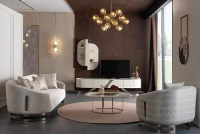 Immagine prodotto di Wohnwand Sideboard Wandregal Sessel Sofa 3 Sitzer Couchtisch Wohnzimmer