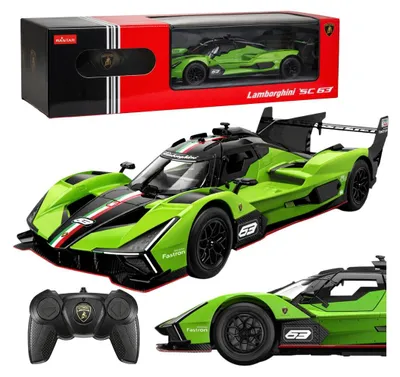Image de Voiture télécommandée Lamborghini SC63 RC verte Rastar à l'échelle 1:24