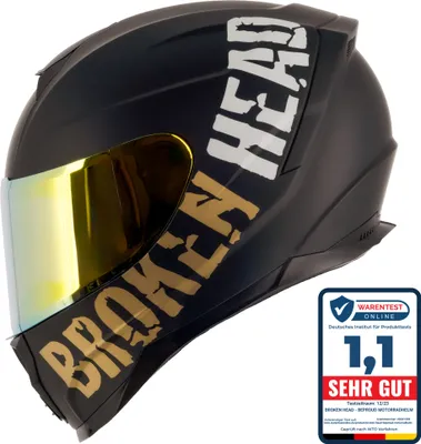Produktbild von Broken Head BeProud Sport Gold Motorradhelm + Verspiegeltes Visier | Limited Edition : S (55-56 cm) Größe: S (55-56 cm)
