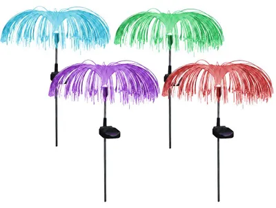 Produktbild von 4x LED Solar Steckleuchte, Edelstahl, Farbwechsel, RGB, H 60 cm