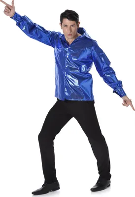 Obrázok produktu pre Modré disco tričko s flitrami pre mužov XL